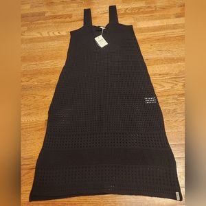 NWT Rhythm Livin, black, maxi, slip crochet swimsuit cover-up.